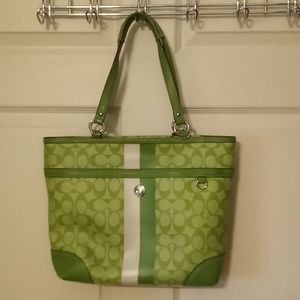 Coach Lime Chelsea Heritage Tote Purse F14477